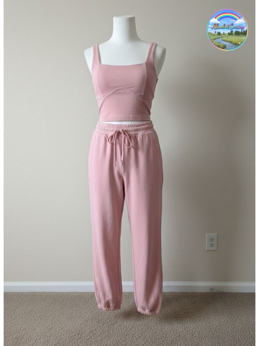 Women's Sleeveless Square Neck Jumpsuit with Pockets Drawstring Waist